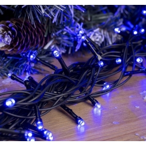 Новогодняя светодиодная гирлянда LED 20 метров, синий цвет, (эффект флэш)