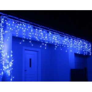 Гирлянда Бахрома уличная 6х0,6м, IP44, свечение синий (голубой)